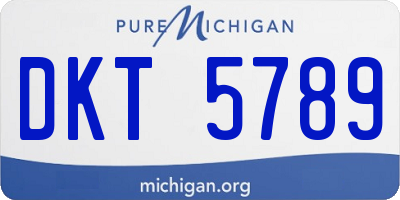 MI license plate DKT5789