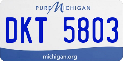 MI license plate DKT5803