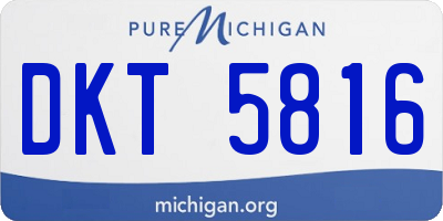 MI license plate DKT5816