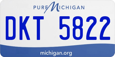 MI license plate DKT5822