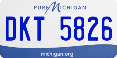 MI license plate DKT5826