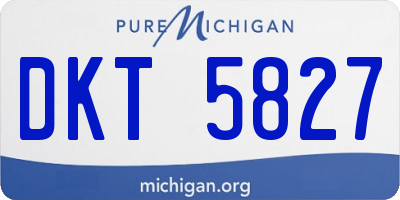 MI license plate DKT5827