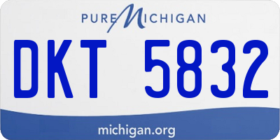 MI license plate DKT5832