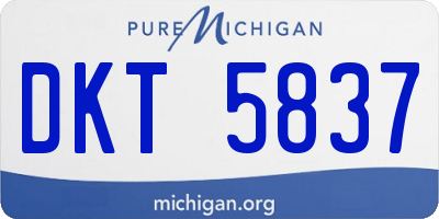 MI license plate DKT5837