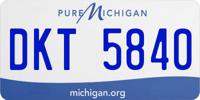 MI license plate DKT5840