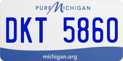 MI license plate DKT5860