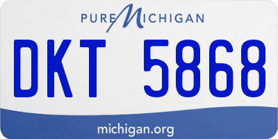 MI license plate DKT5868