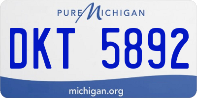MI license plate DKT5892