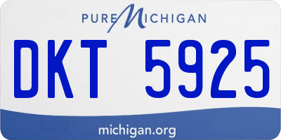 MI license plate DKT5925