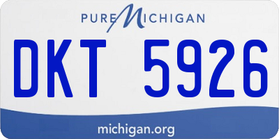 MI license plate DKT5926