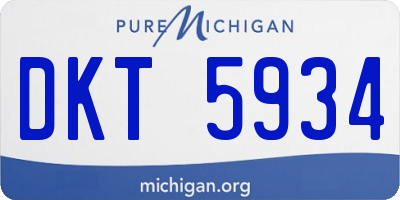 MI license plate DKT5934