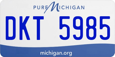 MI license plate DKT5985