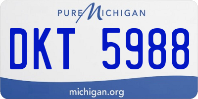 MI license plate DKT5988
