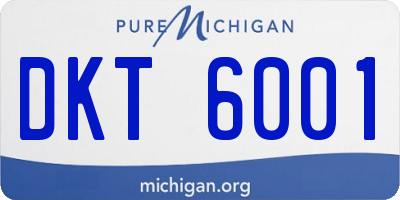 MI license plate DKT6001