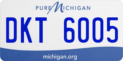 MI license plate DKT6005