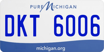 MI license plate DKT6006
