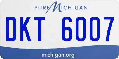 MI license plate DKT6007