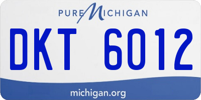 MI license plate DKT6012
