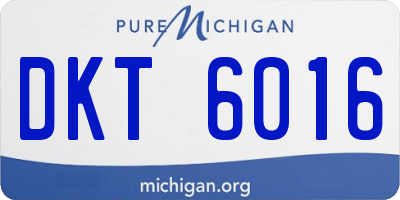 MI license plate DKT6016