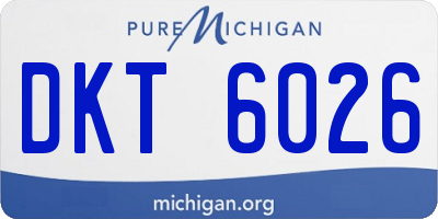 MI license plate DKT6026