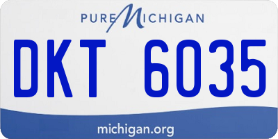 MI license plate DKT6035