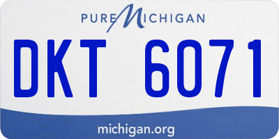 MI license plate DKT6071