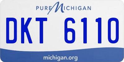 MI license plate DKT6110