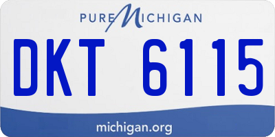 MI license plate DKT6115