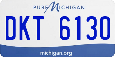 MI license plate DKT6130
