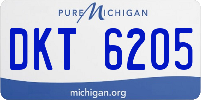 MI license plate DKT6205
