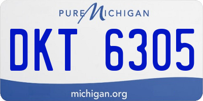 MI license plate DKT6305