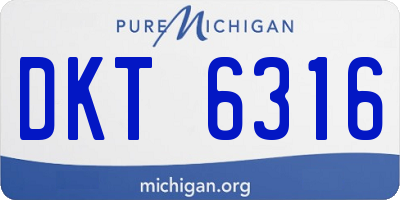 MI license plate DKT6316