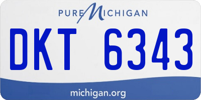 MI license plate DKT6343
