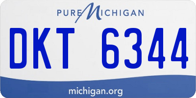 MI license plate DKT6344