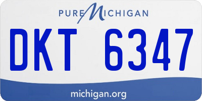 MI license plate DKT6347