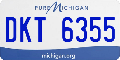 MI license plate DKT6355