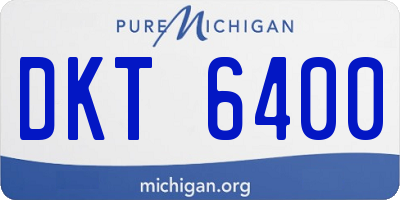 MI license plate DKT6400