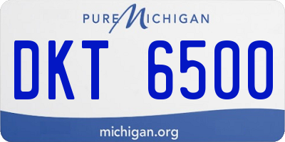 MI license plate DKT6500