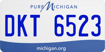 MI license plate DKT6523