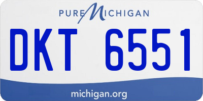 MI license plate DKT6551