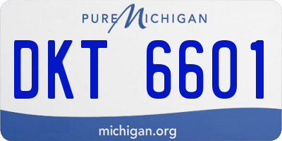 MI license plate DKT6601