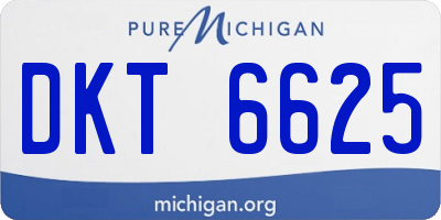 MI license plate DKT6625