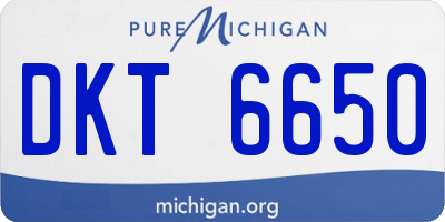 MI license plate DKT6650