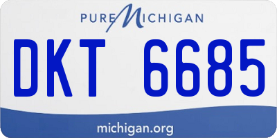 MI license plate DKT6685