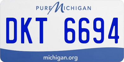 MI license plate DKT6694