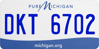 MI license plate DKT6702