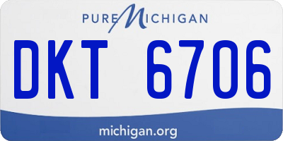 MI license plate DKT6706