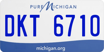 MI license plate DKT6710