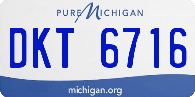 MI license plate DKT6716