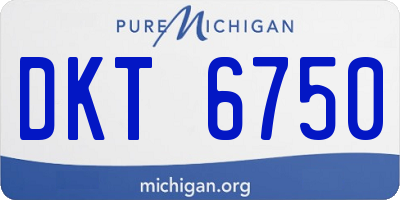 MI license plate DKT6750